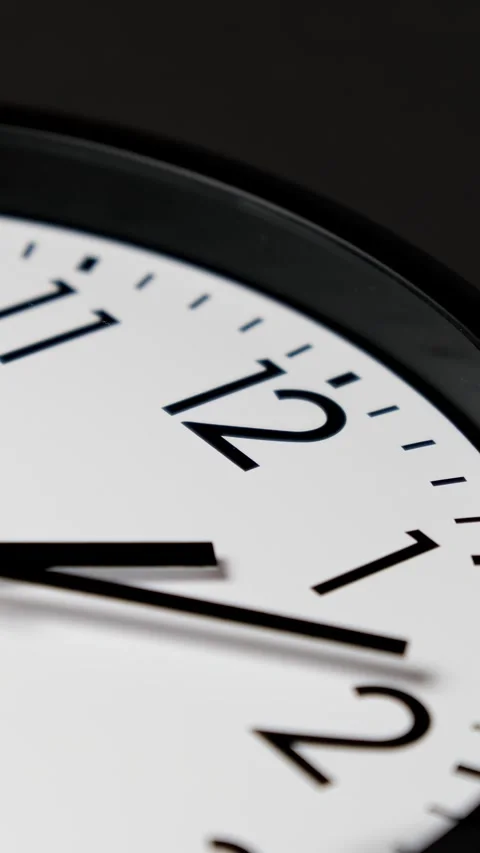 Clock face timelapse on black background. Time ticking on classic wall clock Stock Footage 301394215