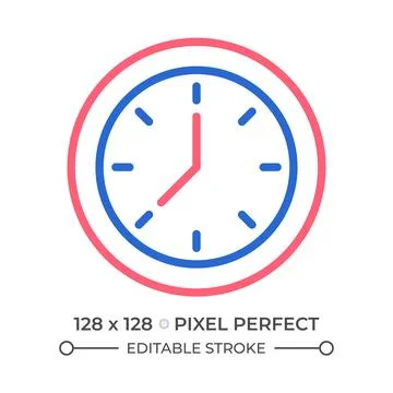 Clock face two color line icon Stock Illustration