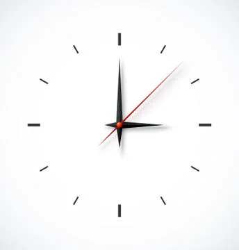 Clock face on white background Stock Illustration