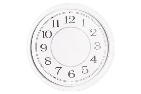 Clock face without the hands isolated on white background Stock Photos