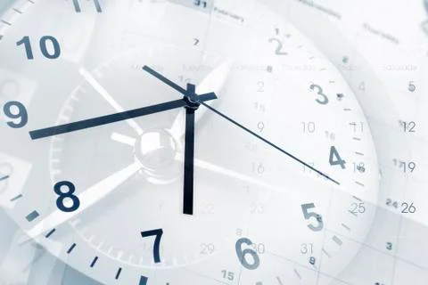 Clock faces and calendars composite Stock Photos