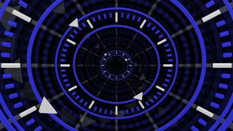 Clock faces on the black surface. 3D rendering. Stock Footage 169756664
