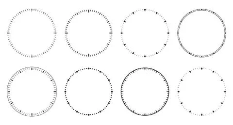 Clock faces. Clocks frames silhouette, deadline hour stopwatch face. vector 스톡 일러스트