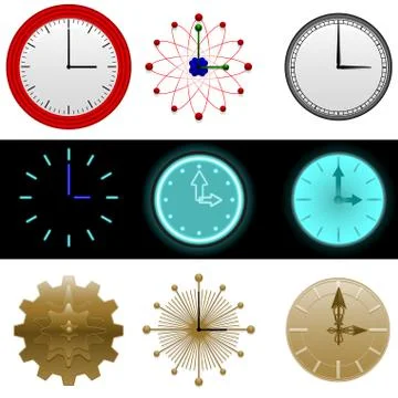 Clock faces Stock Illustration