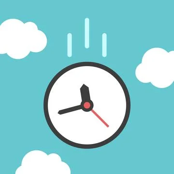 Clock falling, time, procrastination Stock Illustration