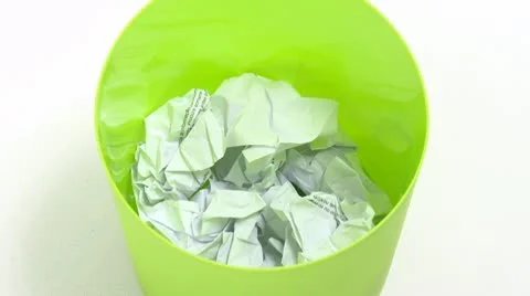 Clock falls inside trash can 01 Video stock 10126389