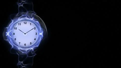 Clock in Fibers, Time Concept, Computer Graphics イラスト素材