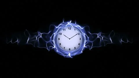 Clock in Fibers, Time Concept, Computer Graphics イラスト素材