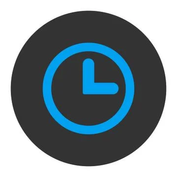 Clock flat blue and gray colors round button Stock Illustration