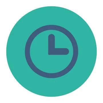 Clock flat cobalt and cyan colors round button Stock Illustration