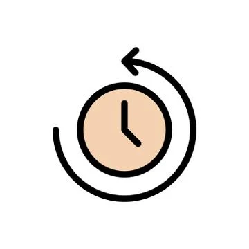 Clock flat color icon Stock Illustration