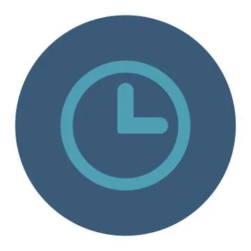 Clock flat cyan and blue colors round button Illustrazione stock