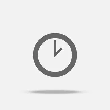 Clock Flat Design vector icon with shadow Stock Illustration