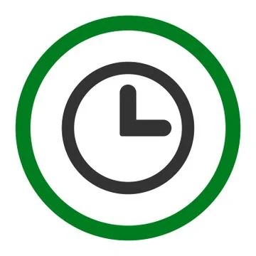 Clock flat green and gray colors rounded vector icon 스톡 일러스트