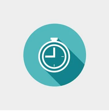 Clock Flat Icon Clock Flat Icon. Vector illustration on grey background Co... Stock Photos
