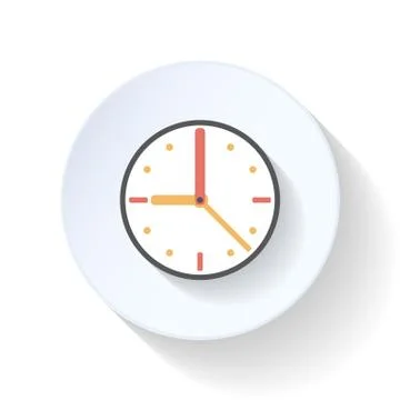 Clock flat icon Stock Illustration