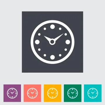 Clock flat icon. Stock Illustration