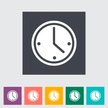 Clock flat icon. Stock Illustration