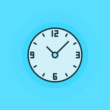 Clock flat icon Stock Illustration