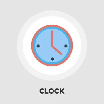 Clock flat icon Stock Illustration