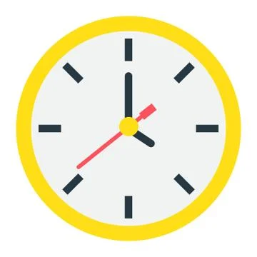 Clock flat icon, time and website button Stock Illustration
