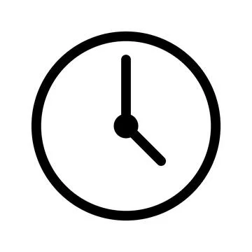 Clock flat icon on white background, isolated vector illustration Stock Illustration