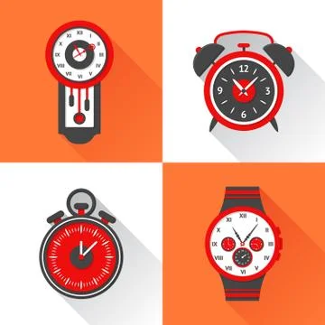 Clock Flat Set 库存插图