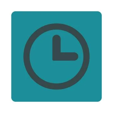 Clock flat soft blue colors rounded button Stock Illustration