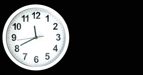 Clock in flat style, time lapse on black background Stock Footage 153385659
