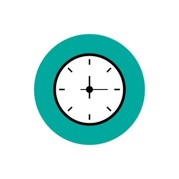 Clock flat style vector icon. Time vector illustration. Stock Illustration