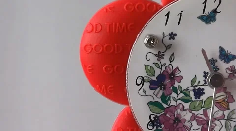 Clock with Flower Shape Stock Footage 36134283