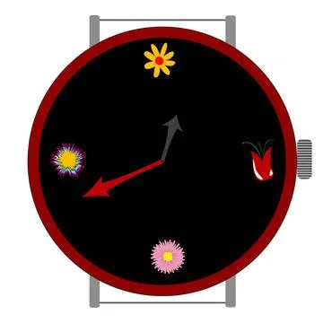 Clock with flowers clock with flowers, vector art illustration; more drawi... Stock Photos