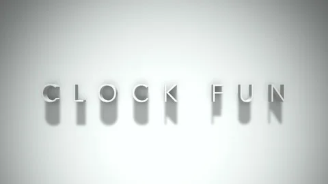 Clock fun 3D title animation with shadows on a white background Video stock 297381189