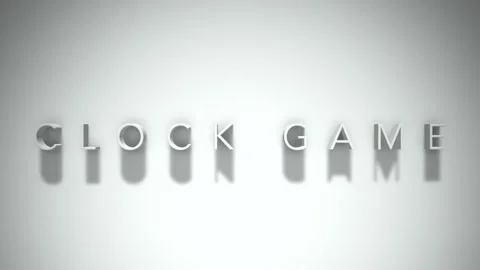 Clock game 3D title animation with shadows on a white background Stock Footage 297381191