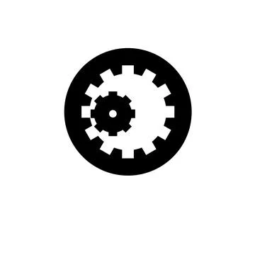 Clock Gear, Cogwheel Solid Flat Vector Icon Isolated on White Background イラスト素材