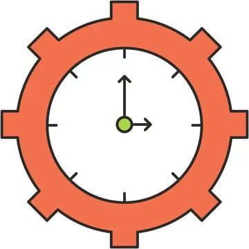 Clock gear icon vector effective time control Stock Illustration