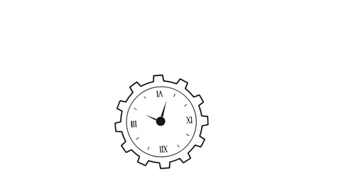 Clock Gear Mechanism Icon Animation White Background 動画素材 339639150