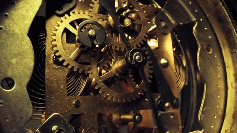 Clock Gear With Moving Cogs Showing The Passing Of Time Short Life The Stock Footage