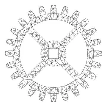 Clock Gear Polygonal Frame Vector Mesh Illustration 스톡 일러스트