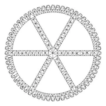Clock Gear Polygonal Frame Vector Mesh Illustration Stock Illustration