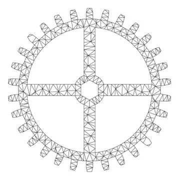 Clock Gear Polygonal Frame Vector Mesh Illustration 스톡 일러스트