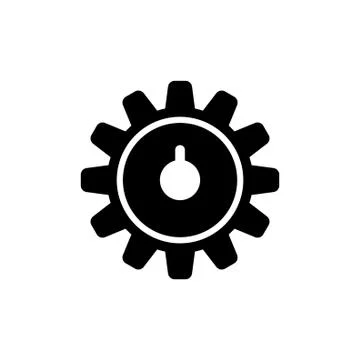 Clock Gear Wheels, Wheel Train Vector Icon Stock Illustration