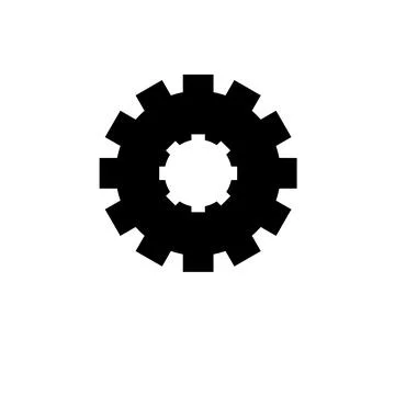Clock Gear Wheels, Wheel Train Solid Flat Vector Icon Isolated on White Backg Stock Illustration