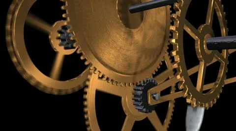 Clock Gears with alpha mask Video stock 12229976