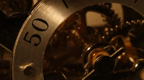 Clock, gears, Clockworks, close up Stock Footage 33732400