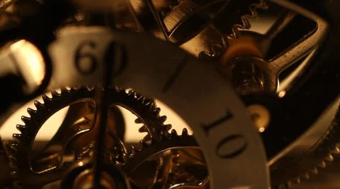 Clock, gears, Clockworks, close up Stock Footage 33732938