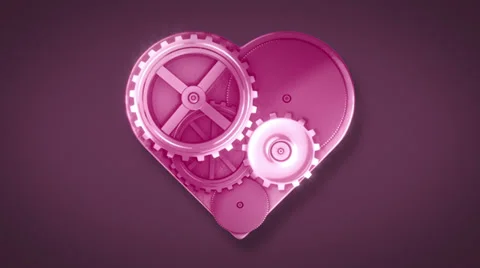 Clock gears in heart shape Stock Footage 39908265
