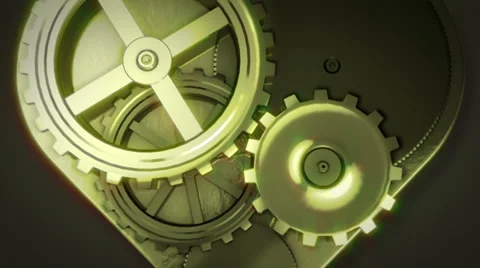 Clock gears in heart shape Stock Footage 39908322