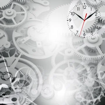 Clock with gears Stock Illustration