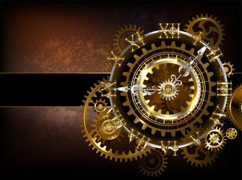 Clock with gears Illustrazione stock